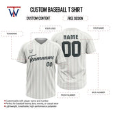 Custom White-Grey Stripe Throwback Baseball Jersey